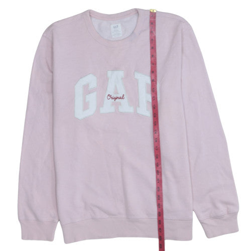 GAP Womens Pink Logo Pullover Sweatshirt Size L Cotton Blend