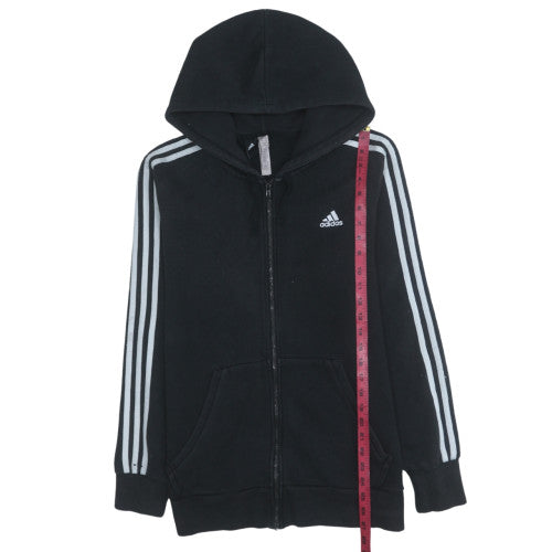 Adidas Men Black Full Zip Hoodie Size M Sports Fleece Sweatshirt