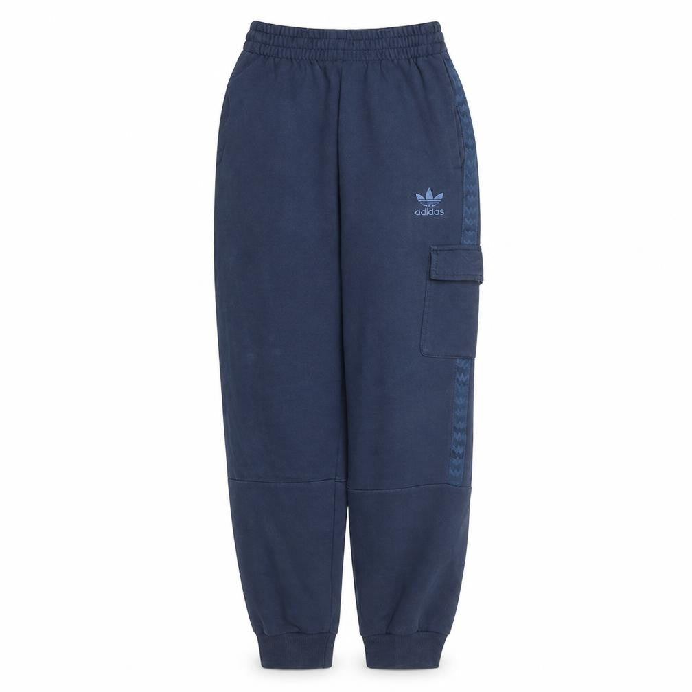 adidas Boys Blue Cargo Jogger Sweatpants 11-12 Years Cotton Fleece