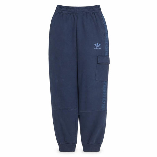 adidas Boys Blue Cargo Jogger Sweatpants 11-12 Years Cotton Fleece