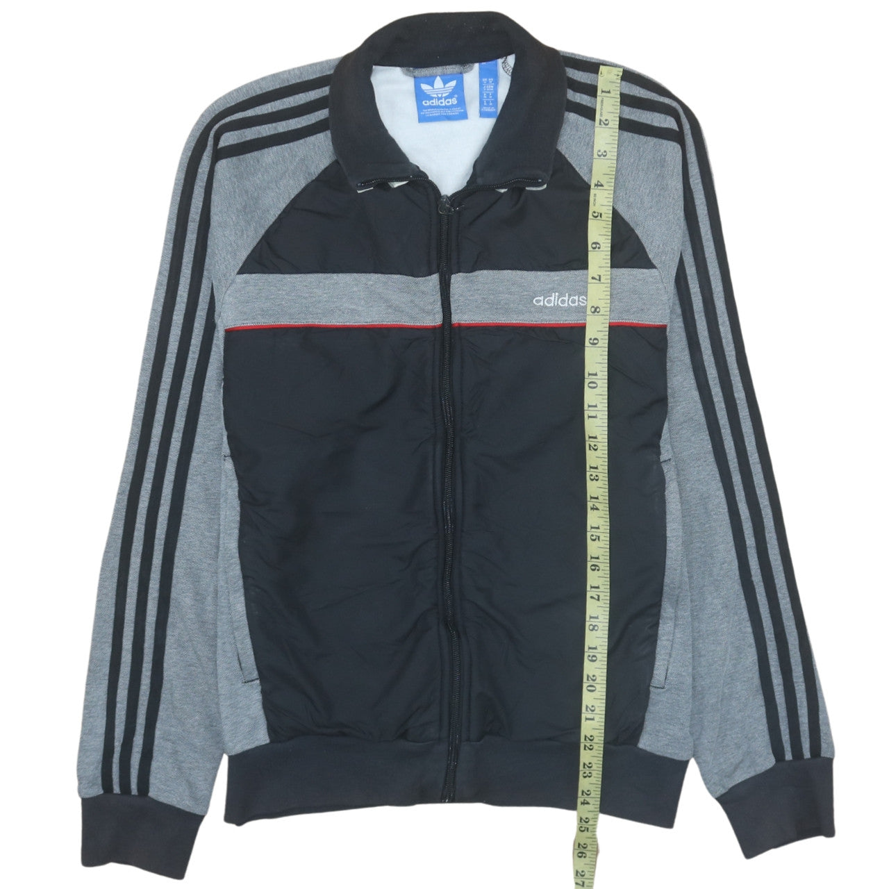 Adidas Men's Black & Grey Track Jacket Size M Full Zip Sportswear