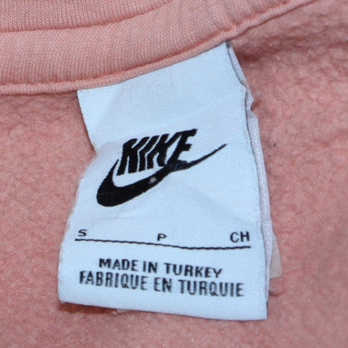 Nike Womens Pink Pullover Hoodie Small Cotton Blend Fleece Sweatshirt