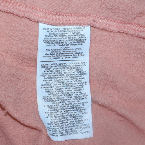 Nike Womens Pink Pullover Hoodie Small Cotton Blend Fleece Sweatshirt