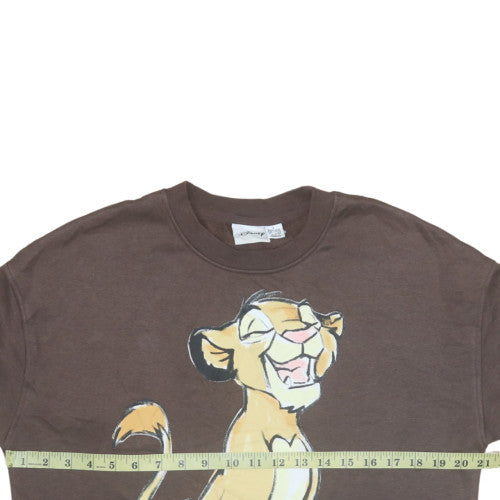 Disney Women Brown The Lion King Sweatshirt Size S Crew Neck Pullover