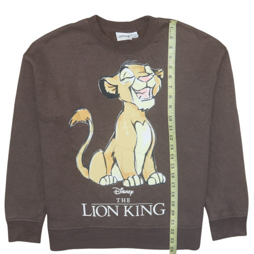 Disney Women Brown The Lion King Sweatshirt Size S Crew Neck Pullover