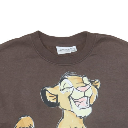 Disney Women Brown The Lion King Sweatshirt Size S Crew Neck Pullover