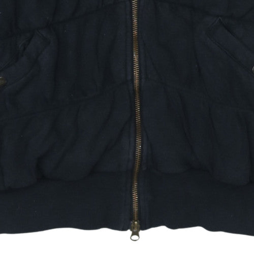 Nike Women's Black Full Zip Hooded Sweatshirt L Quilted Style