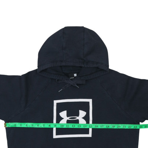 Under Armour Men Blue Pullover Hoodie L Fleece Logo Sportswear