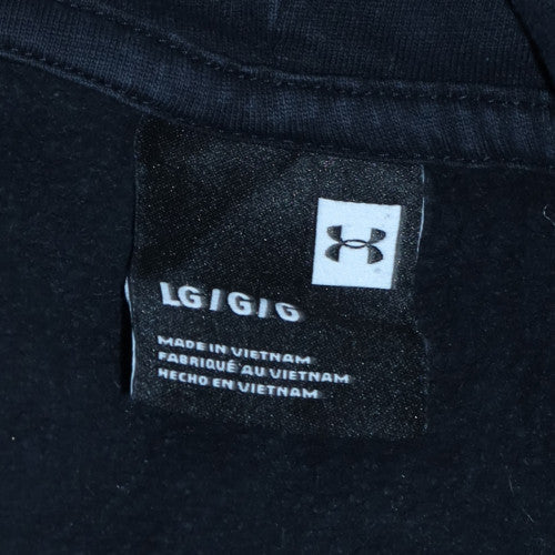 Under Armour Men Blue Pullover Hoodie L Fleece Logo Sportswear