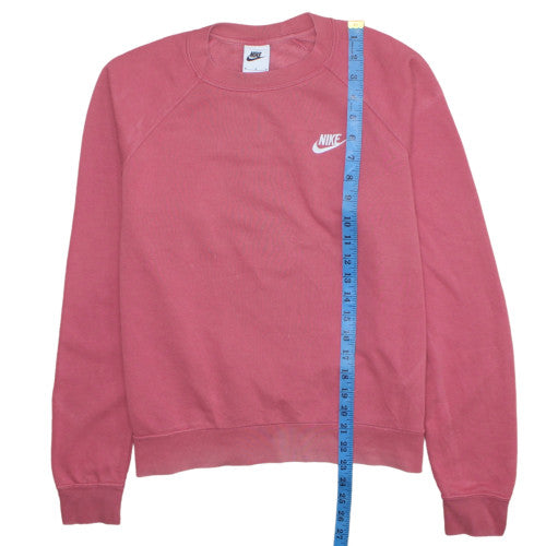 Nike Womens Pink Crew Neck Pullover Sweatshirt Size M Cotton Blend
