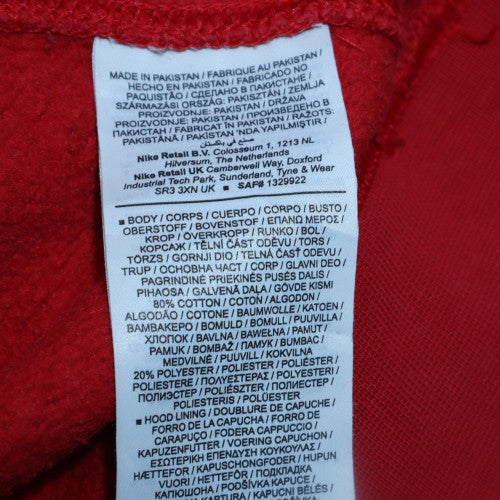 Nike Men's Red XL Pullover Hoodie with Logo and Kangaroo Pocket