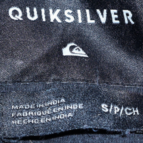 Quiksilver Men's Black Pullover Hoodie Small Logo Graphic Sweatshirt