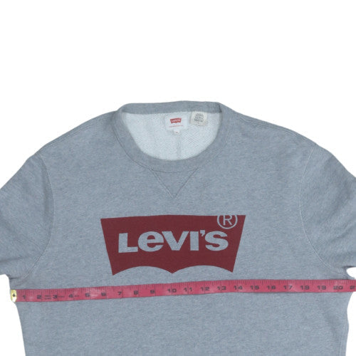 Levi's Men's Grey Logo Crew Neck Sweatshirt Size M