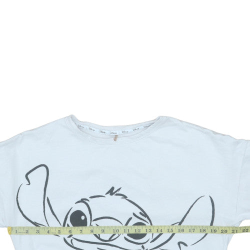 Disney George Women White Stitch Pullover Sweatshirt Size 8-10