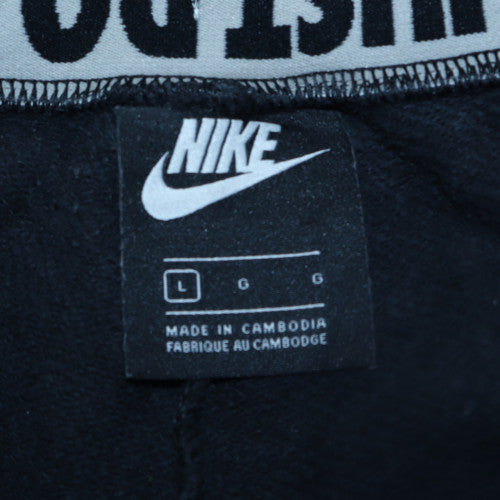 Nike Men's Black Fleece Jogger Trousers L Regular Fit Drawstring