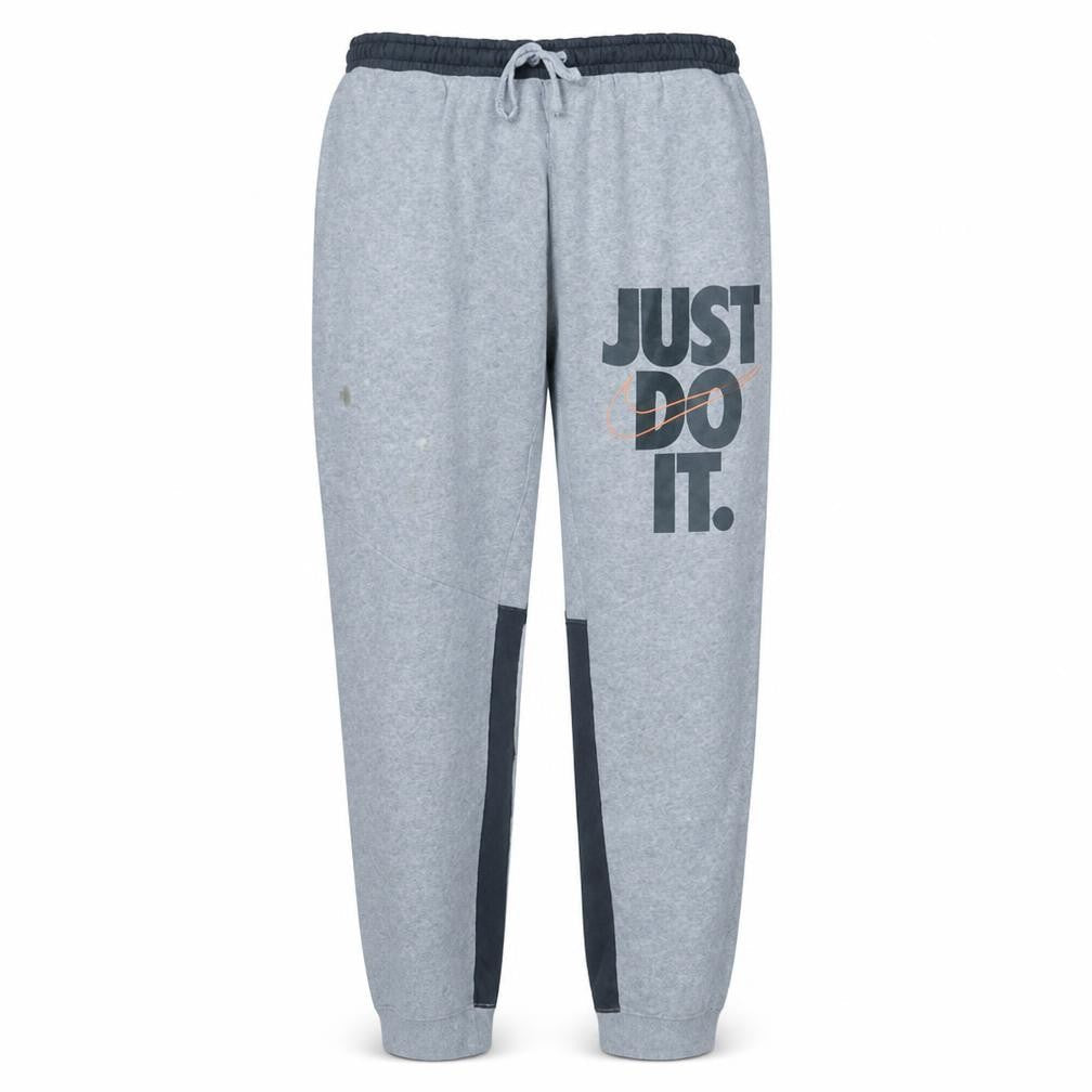 Nike Mens Grey Jogger Sweatpants L Fleece Activewear Tapered Fit