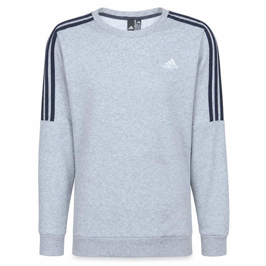 Adidas Mens Grey Crew Neck Pullover Sweatshirt Size M Regular Fit