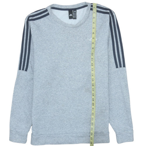 Adidas Mens Grey Crew Neck Pullover Sweatshirt Size M Regular Fit