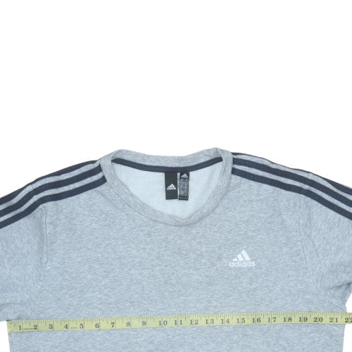 Adidas Mens Grey Crew Neck Pullover Sweatshirt Size M Regular Fit