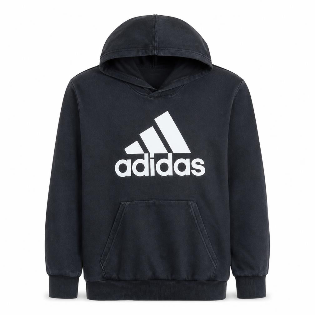 Adidas Mens Black Pullover Hoodie L Hooded Sports Sweatshirt