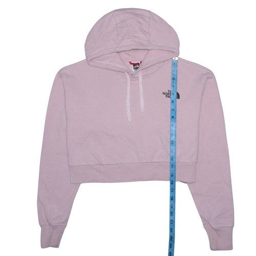 The North Face Womens Pink Crop Pullover Hoodie Size S Cotton Blend
