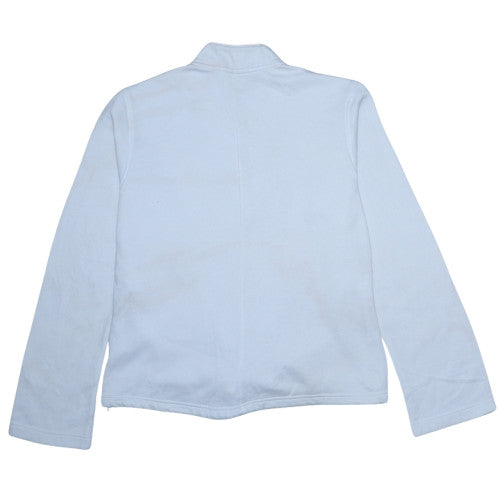 Adidas Women’s Light Blue 1/2 Zip Sweatshirt UK 14 Classic Pullover