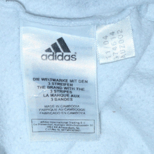 Adidas Women’s Light Blue 1/2 Zip Sweatshirt UK 14 Classic Pullover