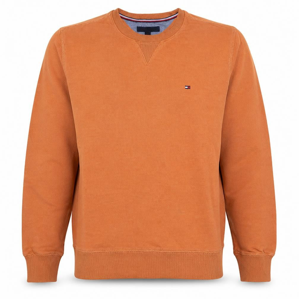 Tommy Hilfiger Men's Orange Crew Neck Pullover Sweatshirt M