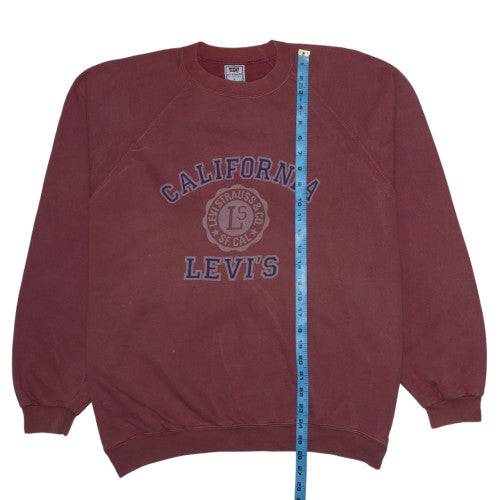 Levi’s Men’s Red California Logo Pullover Sweatshirt L Vintage