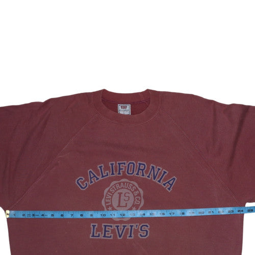 Levi’s Men’s Red California Logo Pullover Sweatshirt L Vintage