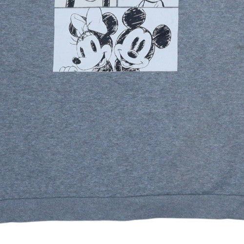 Disney Women's Grey Sweatshirt L Recycled Polyester Mickey & Friends