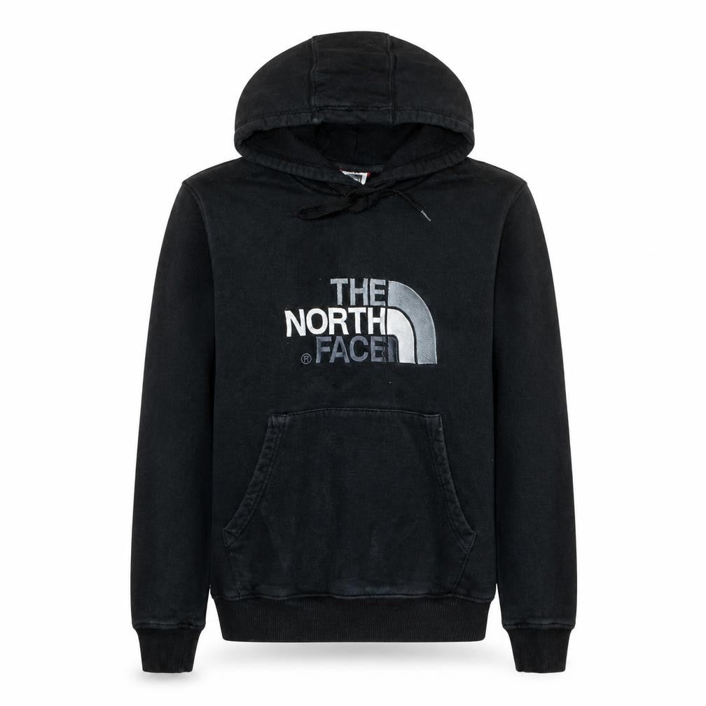 The North Face Men Black Pullover Hoodie S Logo Cotton Fleece