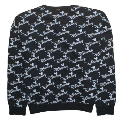 Disney Women Black XL Crew Neck Pullover Sweatshirt Mickey Print