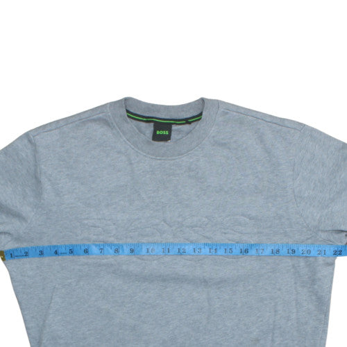 BOSS Men's Grey Logo Crew Neck Sweatshirt Size M Regular Fit