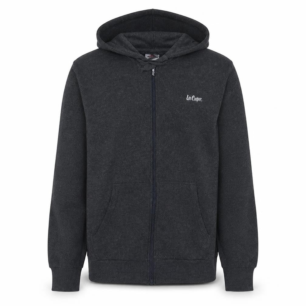 Lee Cooper Men's Black Full Zip Fleece Hoodie Size M