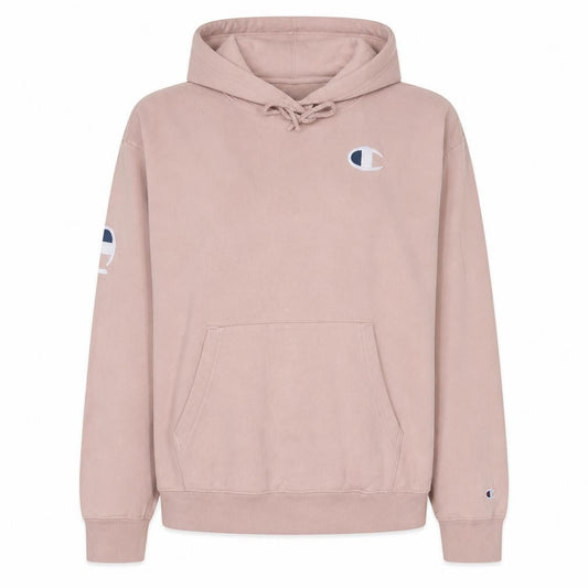 Champion Womens Pink Pullover Hoodie Medium Cotton Logo Sweatshirt