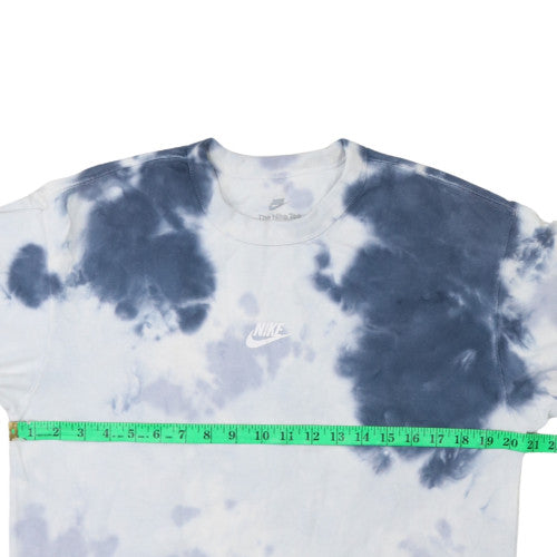 Nike Men's Blue Tie-Dye Loose Fit Cotton T-Shirt Size S