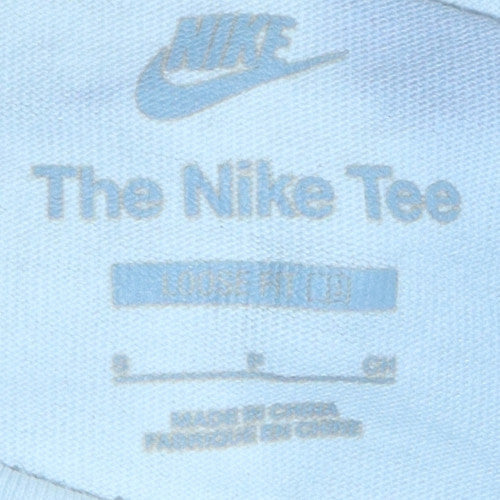 Nike Men's Blue Tie-Dye Loose Fit Cotton T-Shirt Size S