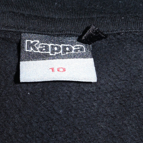 Kappa Womens Black Size 10 Full Zip Hoodie with Logo Trim