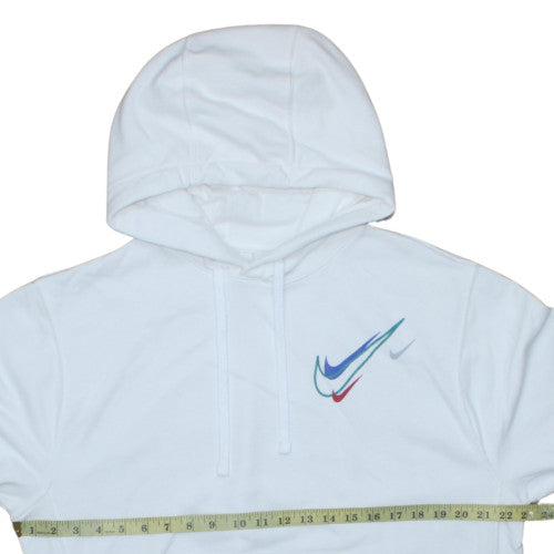 Nike Men's White Pullover Hoodie M Logo Sports Fleece