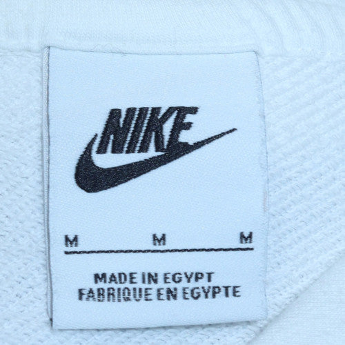 Nike Men's White Pullover Hoodie M Logo Sports Fleece