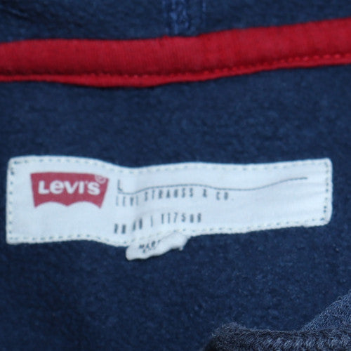Levi's Men's Blue Red Grey Pullover Hoodie Size M Graphic Logo