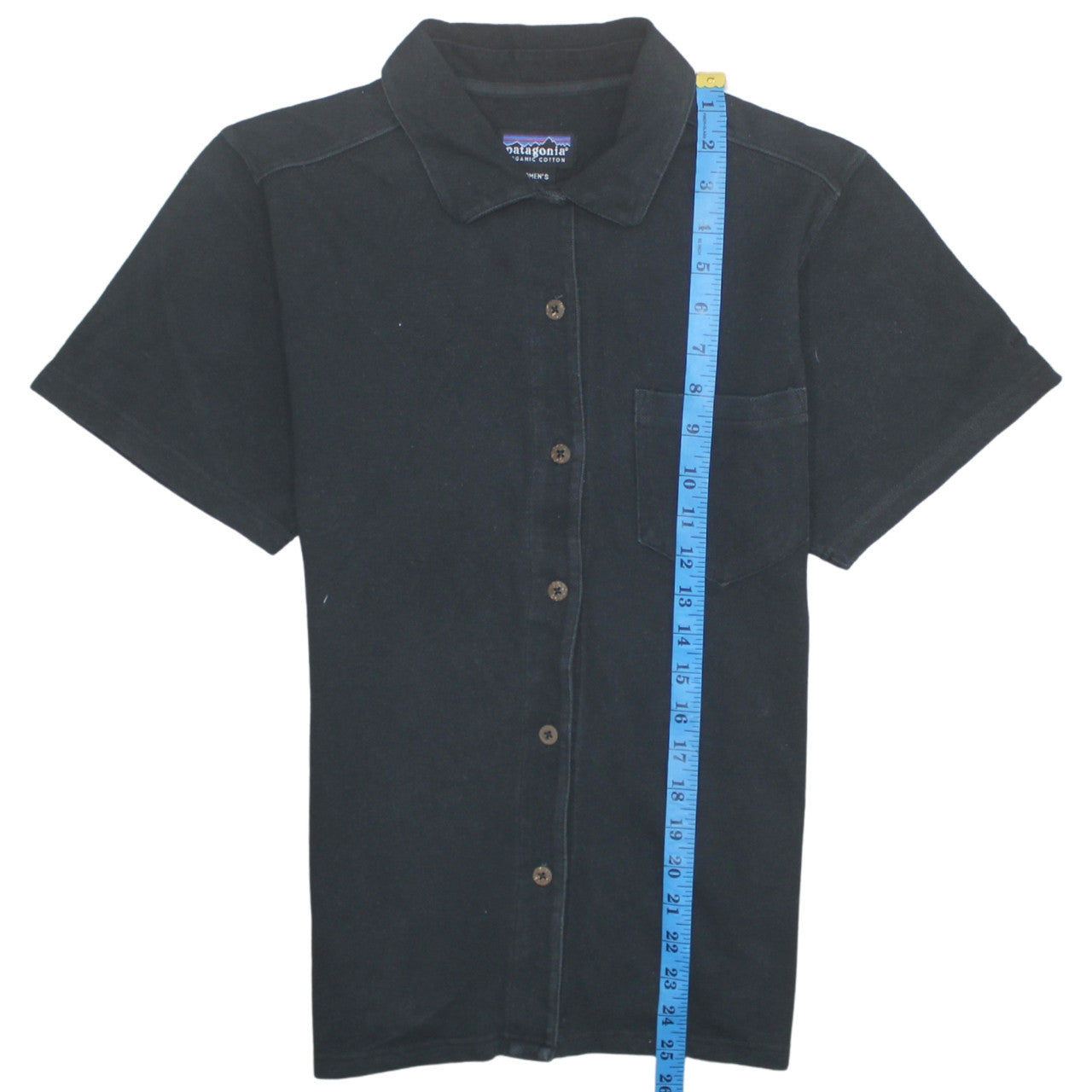 Patagonia Women's Black Organic Cotton Short Sleeve Button-Up Shirt XS