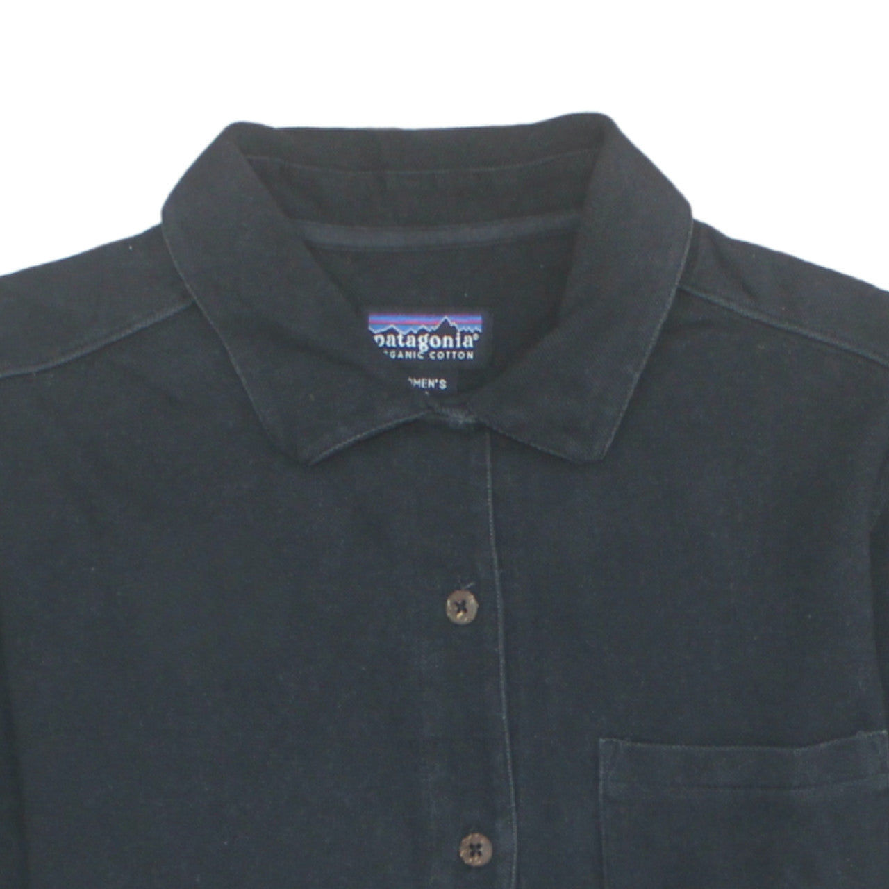 Patagonia Women's Black Organic Cotton Short Sleeve Button-Up Shirt XS
