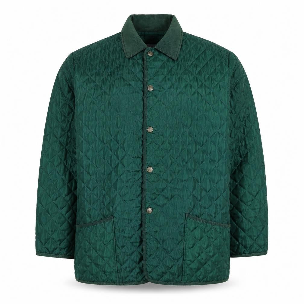Clinton Men's Green Quilted Nylon Jacket XL Vintage Casual