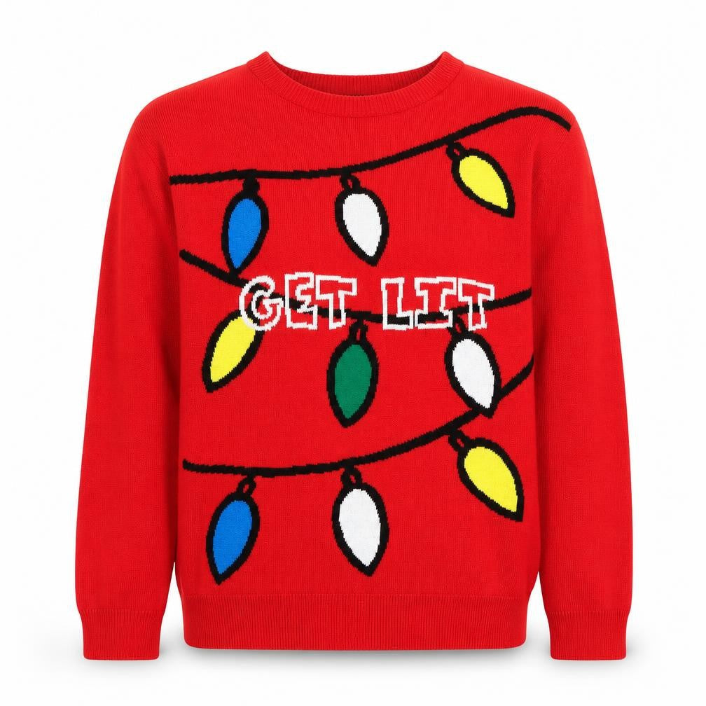 boohoo Men Red Christmas Graphic Knit Jumper Size S