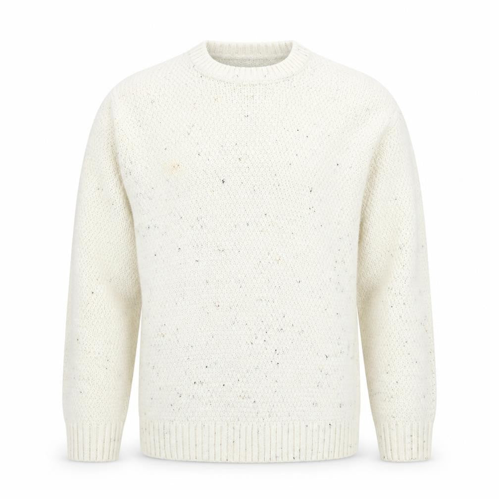 Burton Menswear London Men's Ivory Wool Blend Chunky Knit Jumper Large