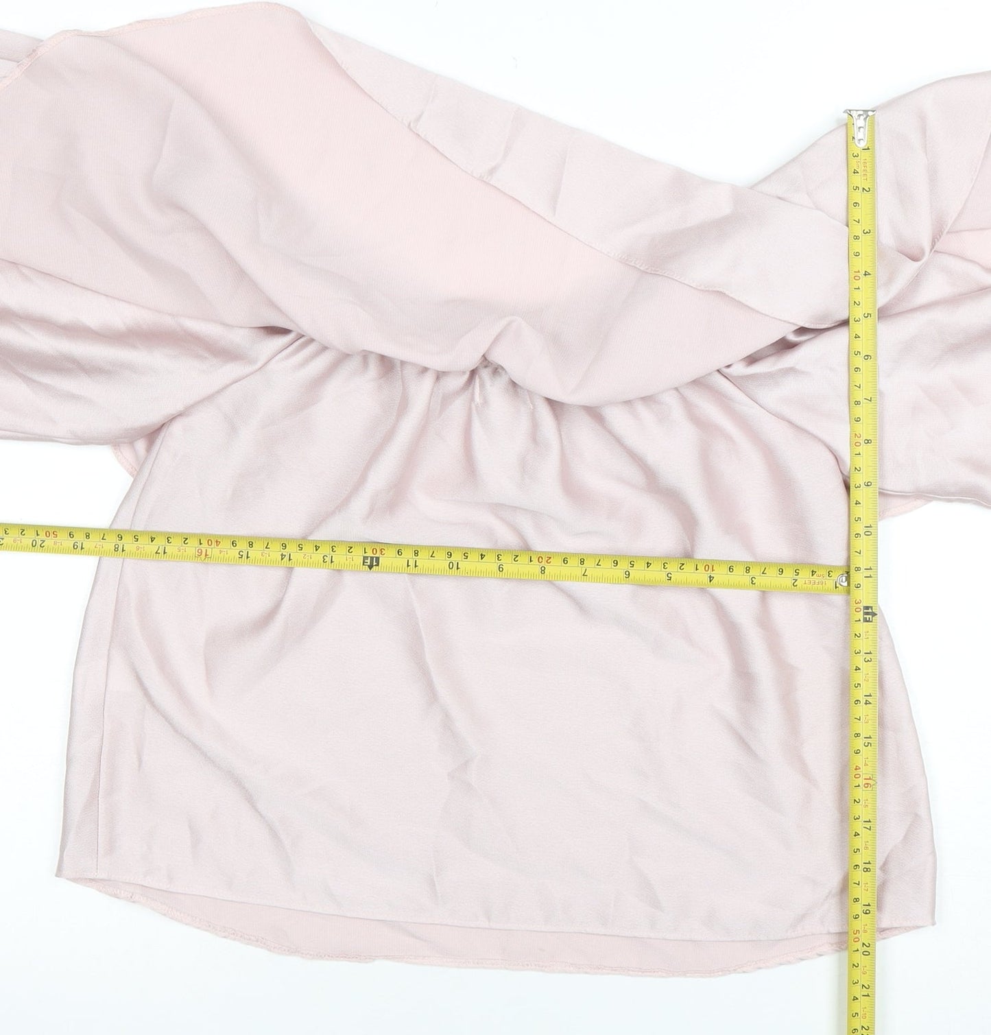 River Island Women’s Pink Off the Shoulder Ruffle Blouse Size 8