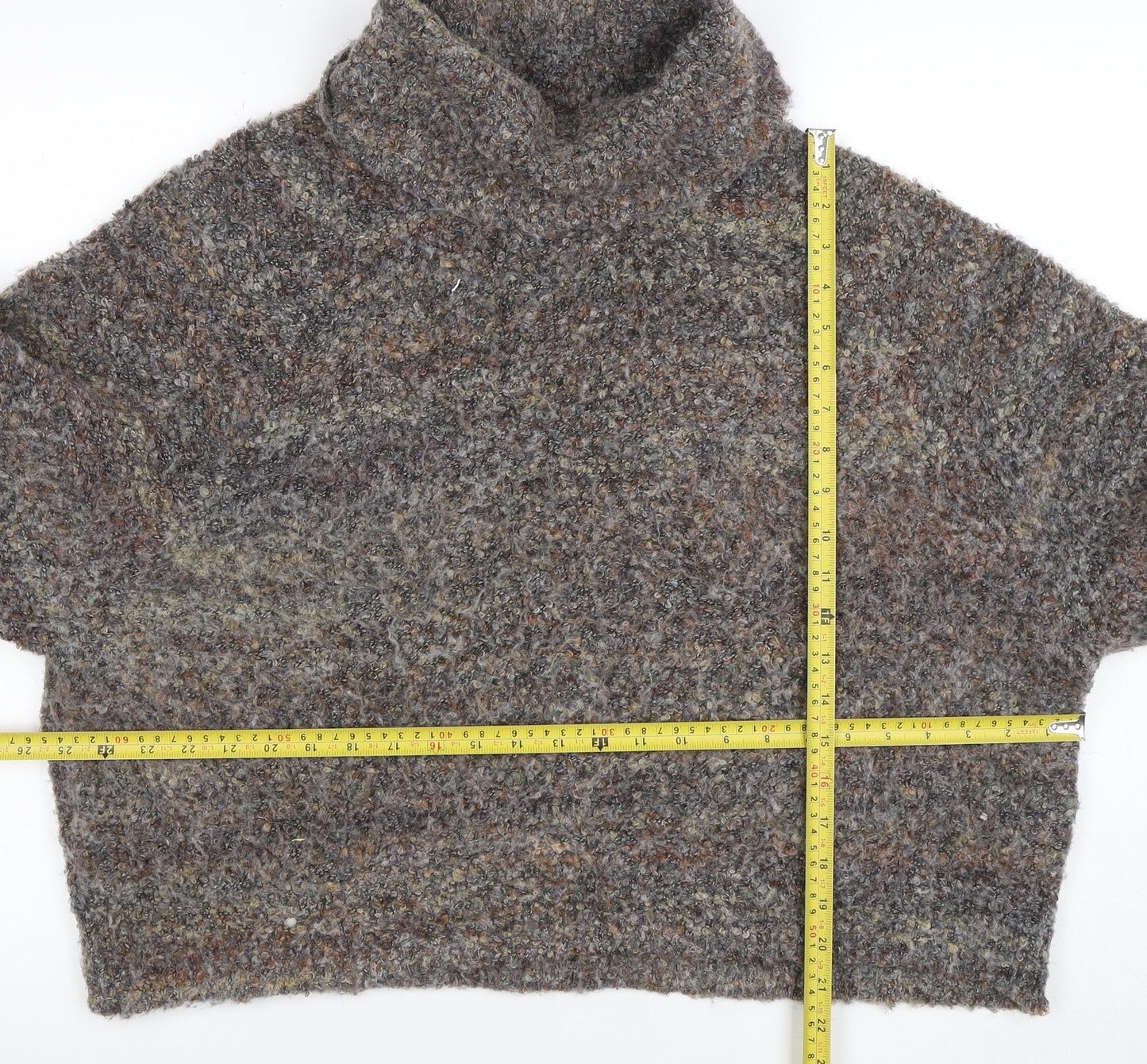 Williams Rast Womens Grey Roll Neck Chunky Knit Jumper Size L