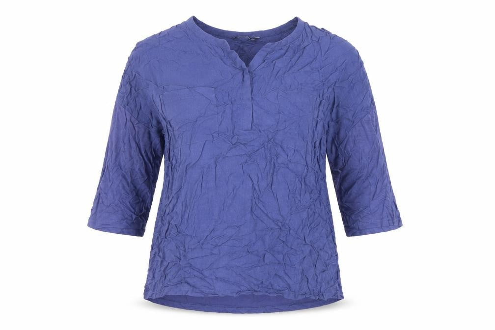 Bonmarché Women's Blue Viscose 3/4 Sleeve Tunic Blouse Size 18